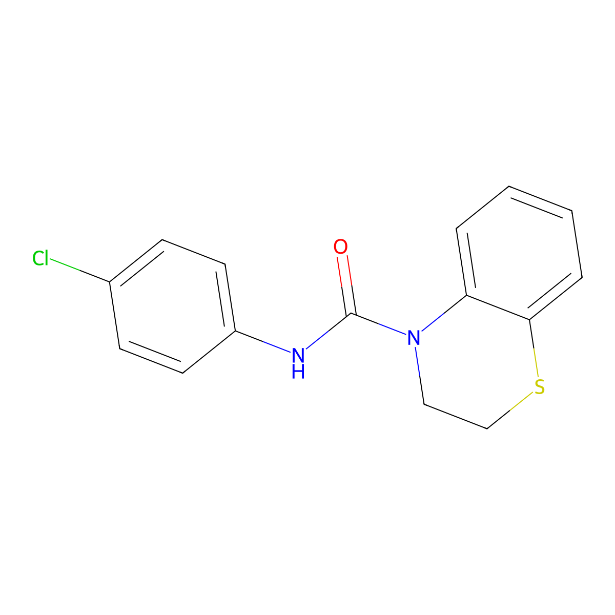 N-(4-chlorophenyl)-2,3-dihydro-4H-1,4-benzothiazine-4-carboxamide molecular structure, CAS 182128-50-3