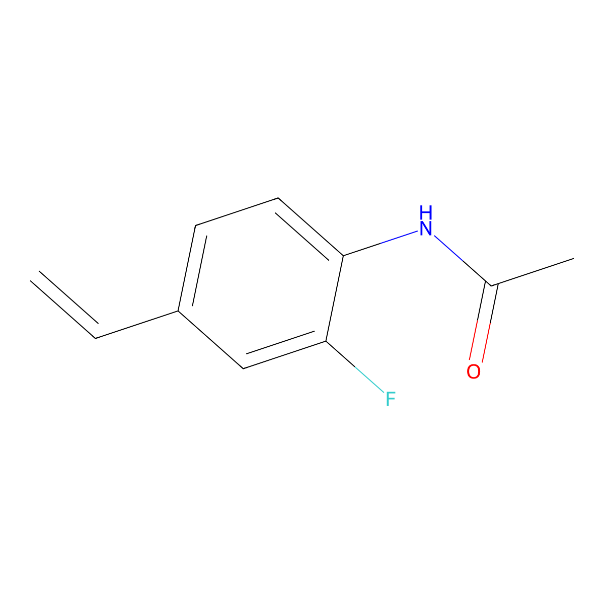 N-(2-fluoro-4-vinylphenyl)acetamide molecular structure, CAS 1821280-89-0
