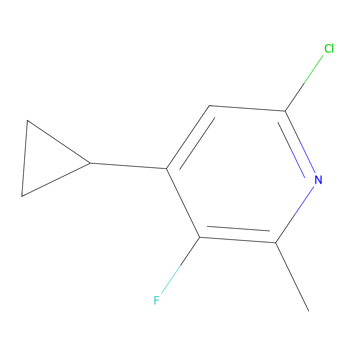 6-Chloro-4-cyclopropyl-3-fluoro-2-methylpyridine molecular structure, CAS 1821293-65-5