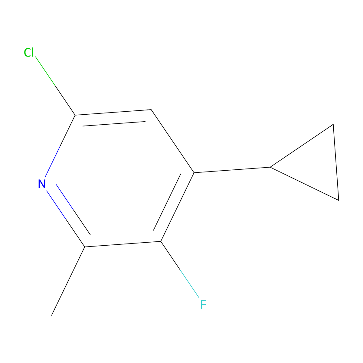 6-Chloro-4-cyclopropyl-3-fluoro-2-methylpyridine molecular structure, CAS 1821293-65-5
