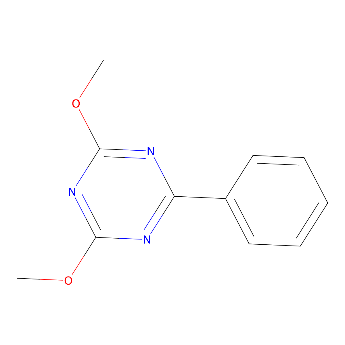 2,4-Dimethoxy-6-phenyl-1,3,5-triazine molecular structure, CAS 18213-73-5