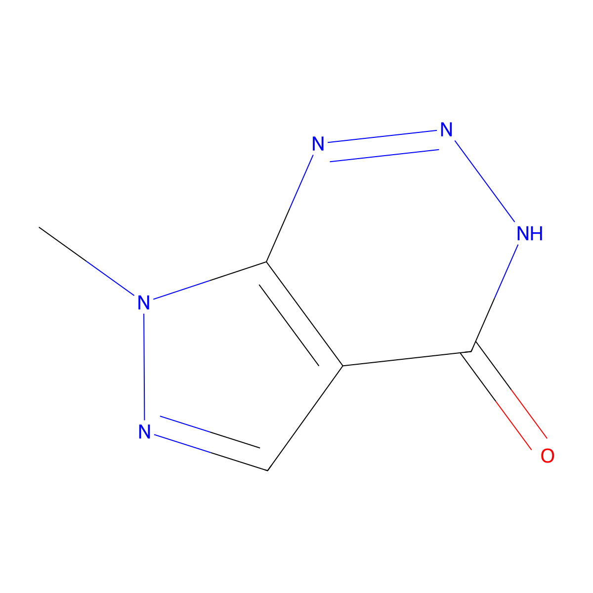 7-Methyl-7H-pyrazolo(3,4-d)(1,2,3)triazin-4-ol molecular structure, CAS 18213-76-8