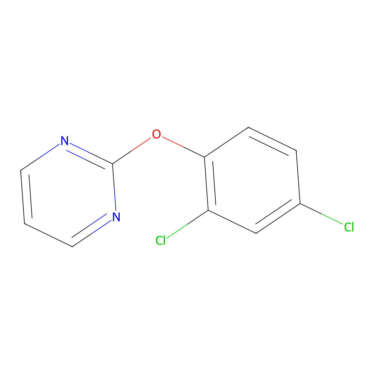 2-(2,4-Dichlorophenoxy)pyrimidine molecular structure, CAS 18213-92-8
