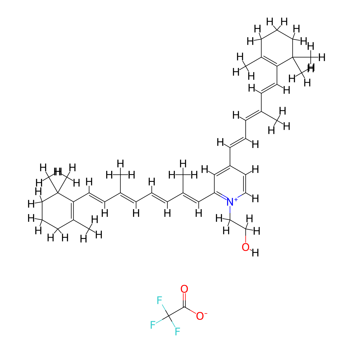 Pyridinium bisretinoid A2E TFA molecular structure, CAS 1821308-73-9