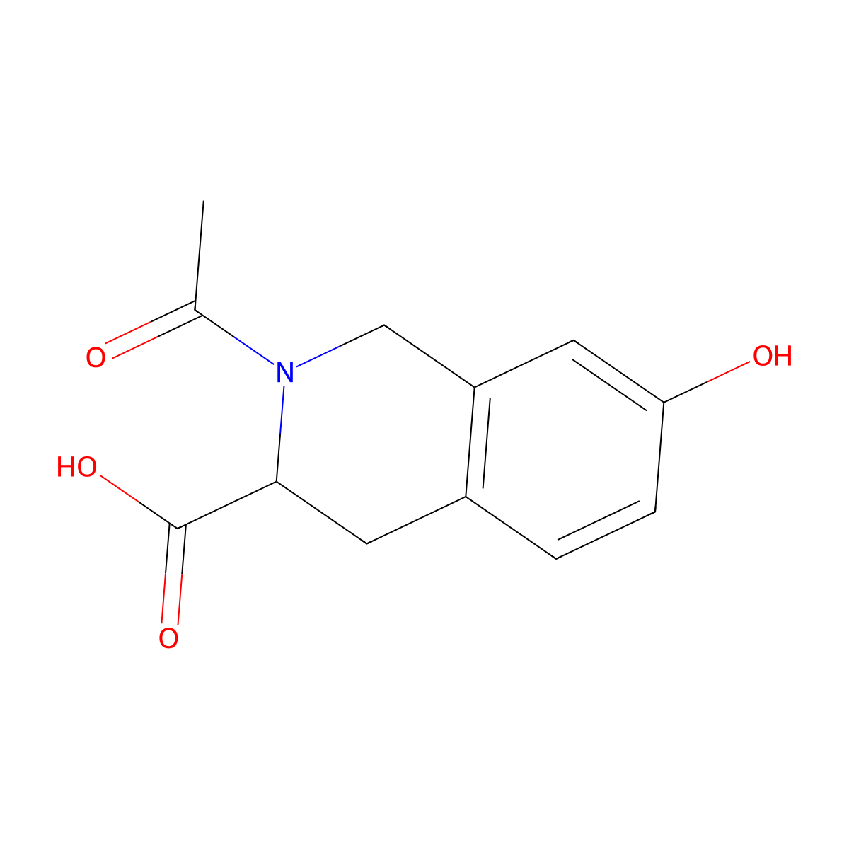 (3S)-2-Acetyl-7-hydroxy-1,2,3,4-tetrahydroisoquinoline-3-carboxylic acid molecular structure, CAS 182131-01-7
