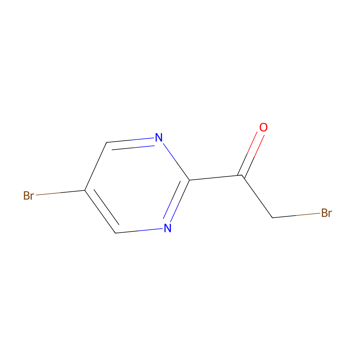 2-Bromo-1-(5-bromopyrimidin-2-YL)ethan-1-one molecular structure, CAS 1821324-52-0