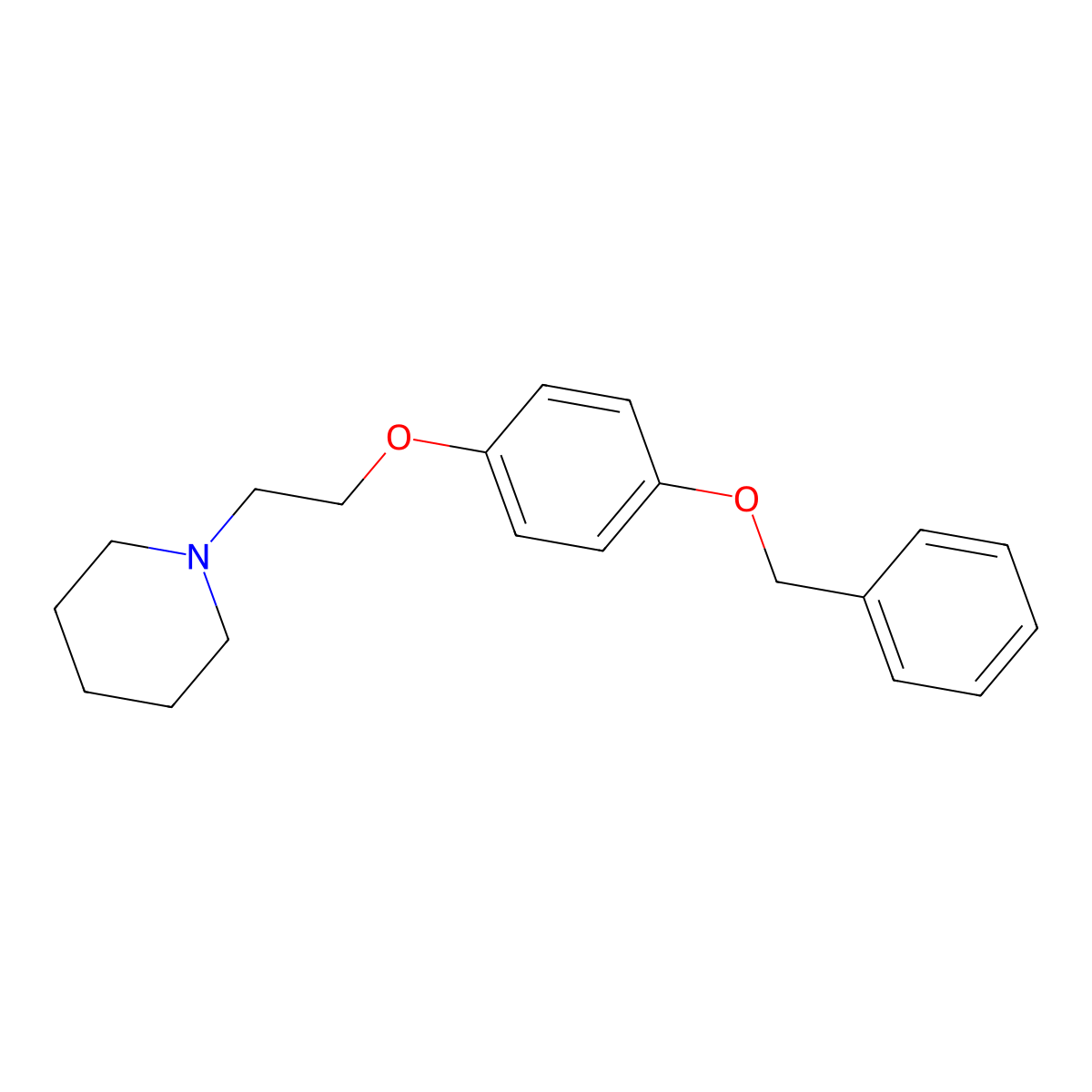 1-[2-(4-Phenylmethoxyphenoxy)ethyl]piperidine molecular structure, CAS 182133-34-2
