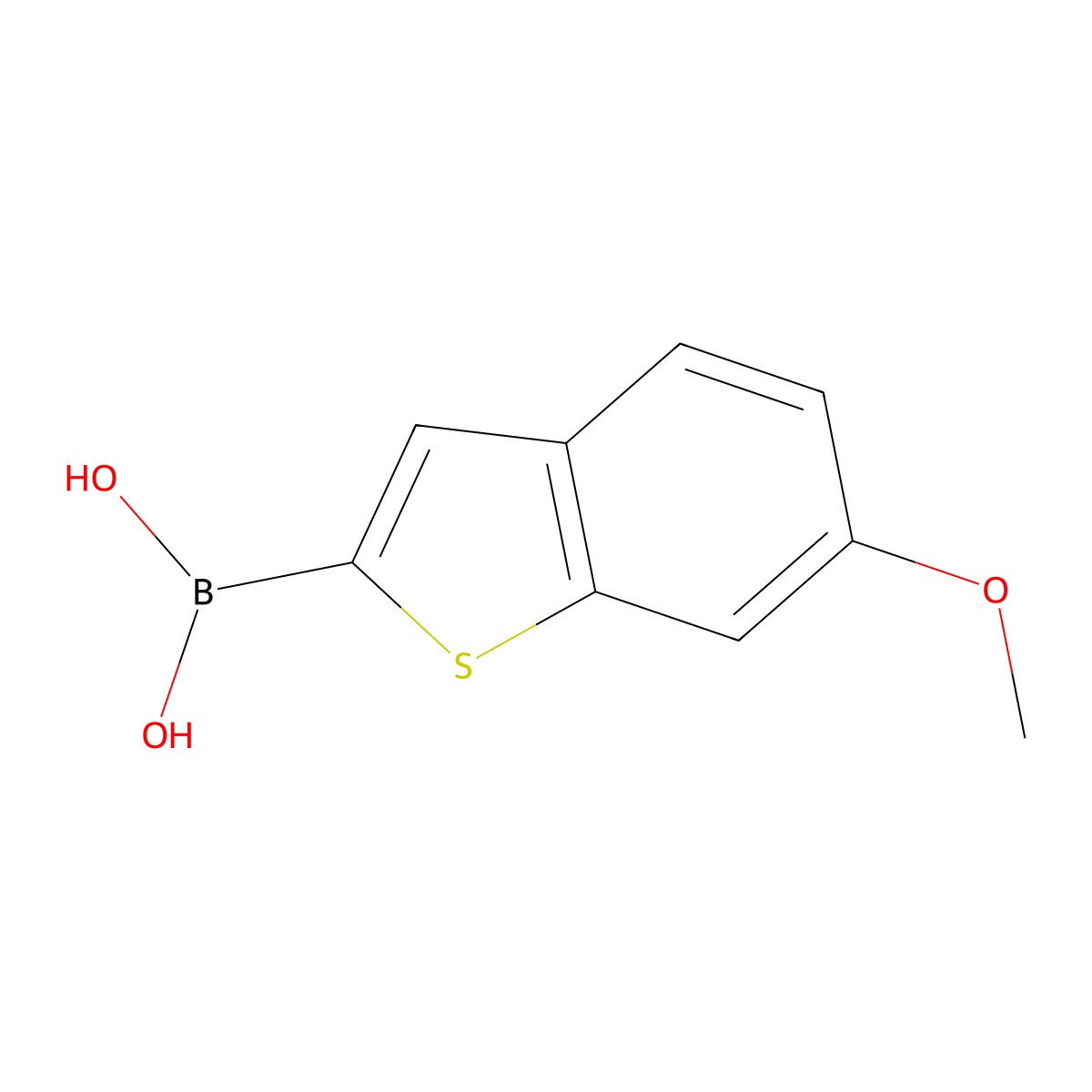 (6-Methoxy-1-benzothiophen-2-yl)boronic acid molecular structure, CAS 182133-35-3