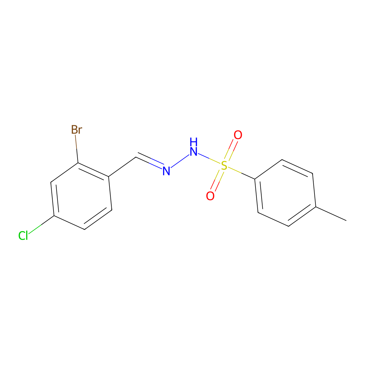 N'-(2-Bromo-4-chlorobenzylidene)-4-methylbenzenesulfonohydrazide molecular structure, CAS 1821332-73-3
