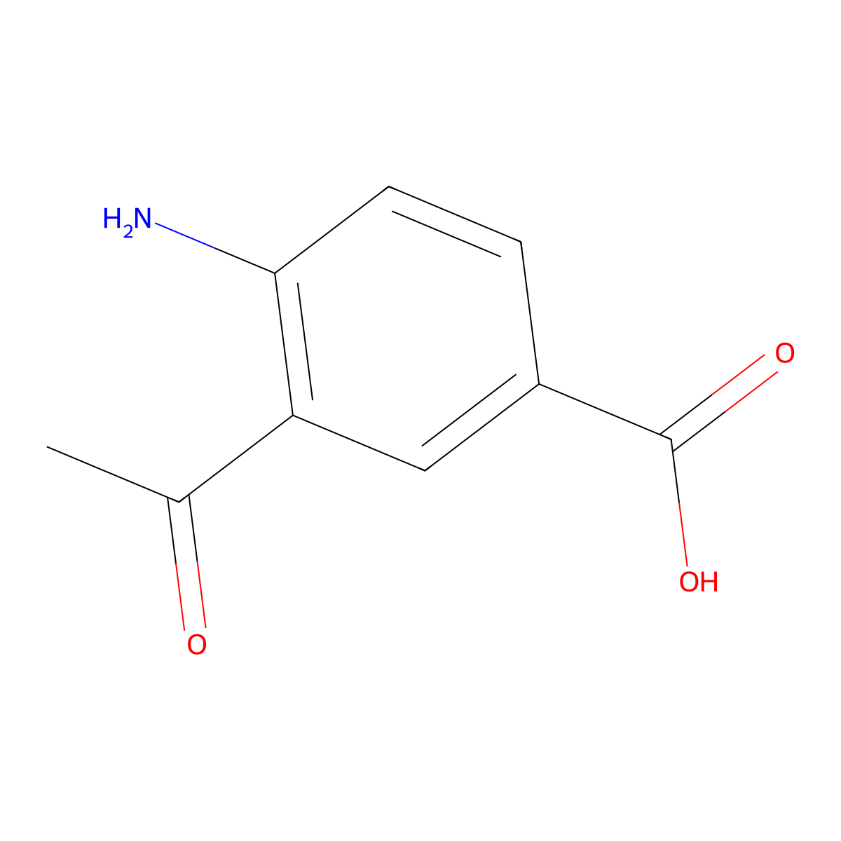 3-Acetyl-4-aminobenzoic acid molecular structure, CAS 1821333-12-3
