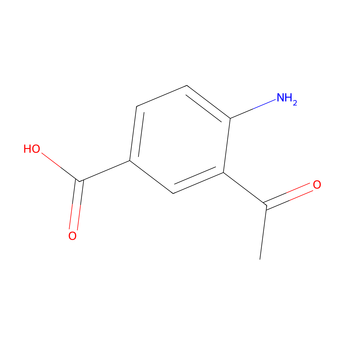 3-Acetyl-4-aminobenzoic acid molecular structure, CAS 1821333-12-3