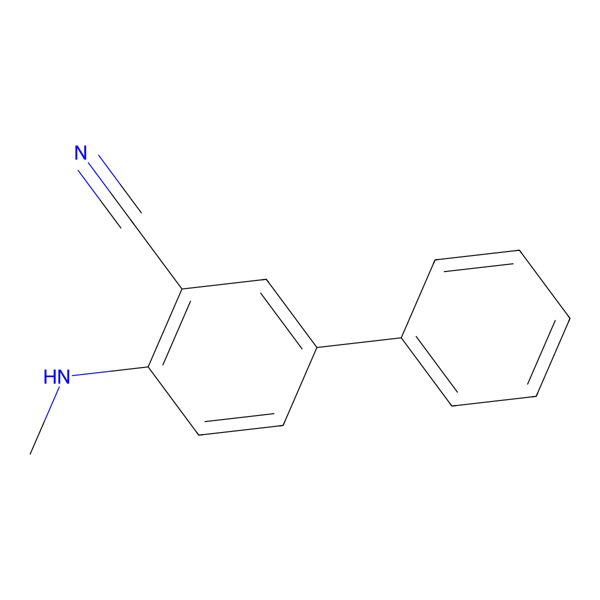 4-(Methylamino)-[1,1'-biphenyl]-3-carbonitrile molecular structure, CAS 1821341-30-3