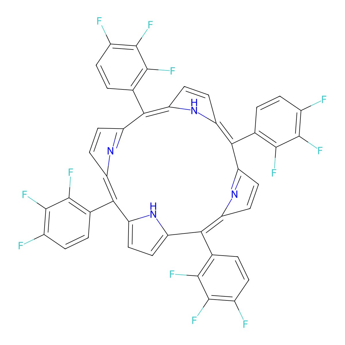 Meso-tetra (2,3,4-trifluorophenyl) porphine molecular structure, CAS 1821342-32-8