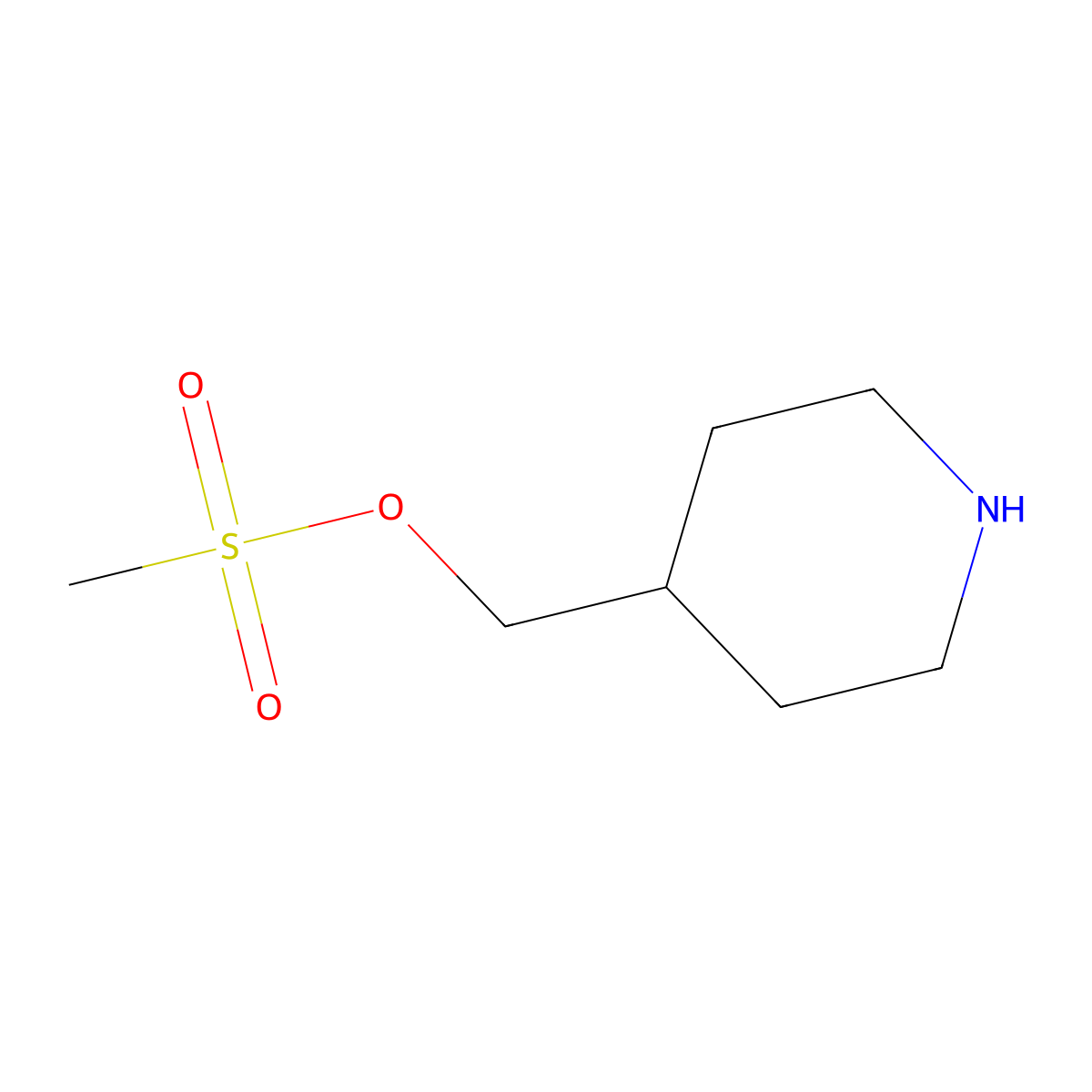 (Piperidin-4-yl)methyl methanesulfonate molecular structure, CAS 1821343-60-5