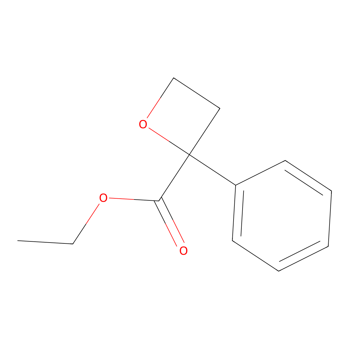 Ethyl 2-phenyloxetane-2-carboxylate molecular structure, CAS 1821361-17-4