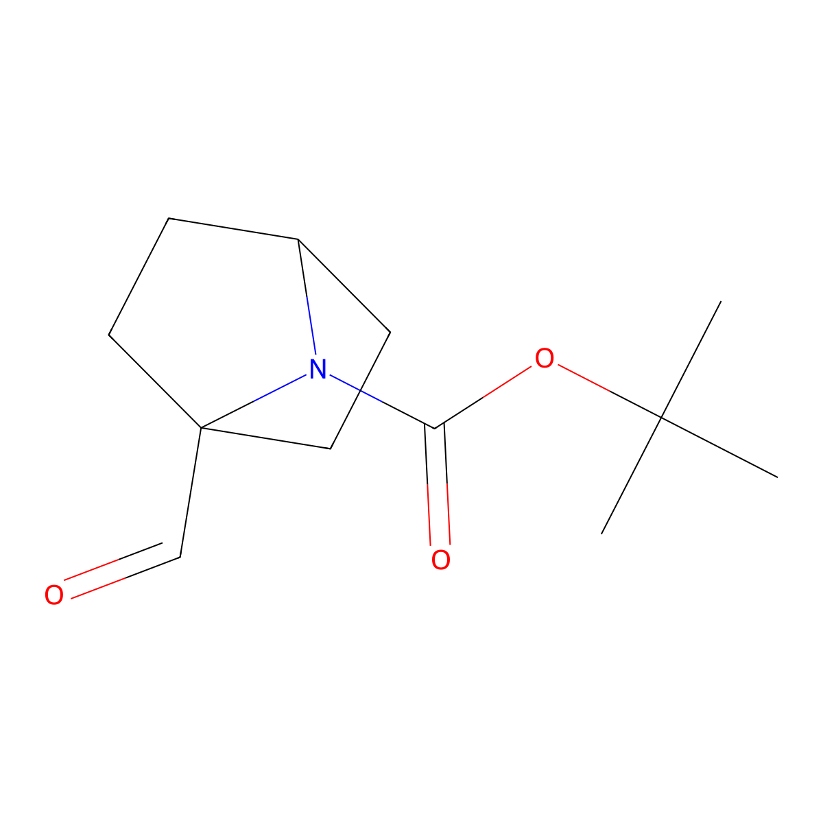 Tert-butyl 1-formyl-7-azabicyclo(2.2.1)heptane-7-carboxylate molecular structure, CAS 182137-54-8