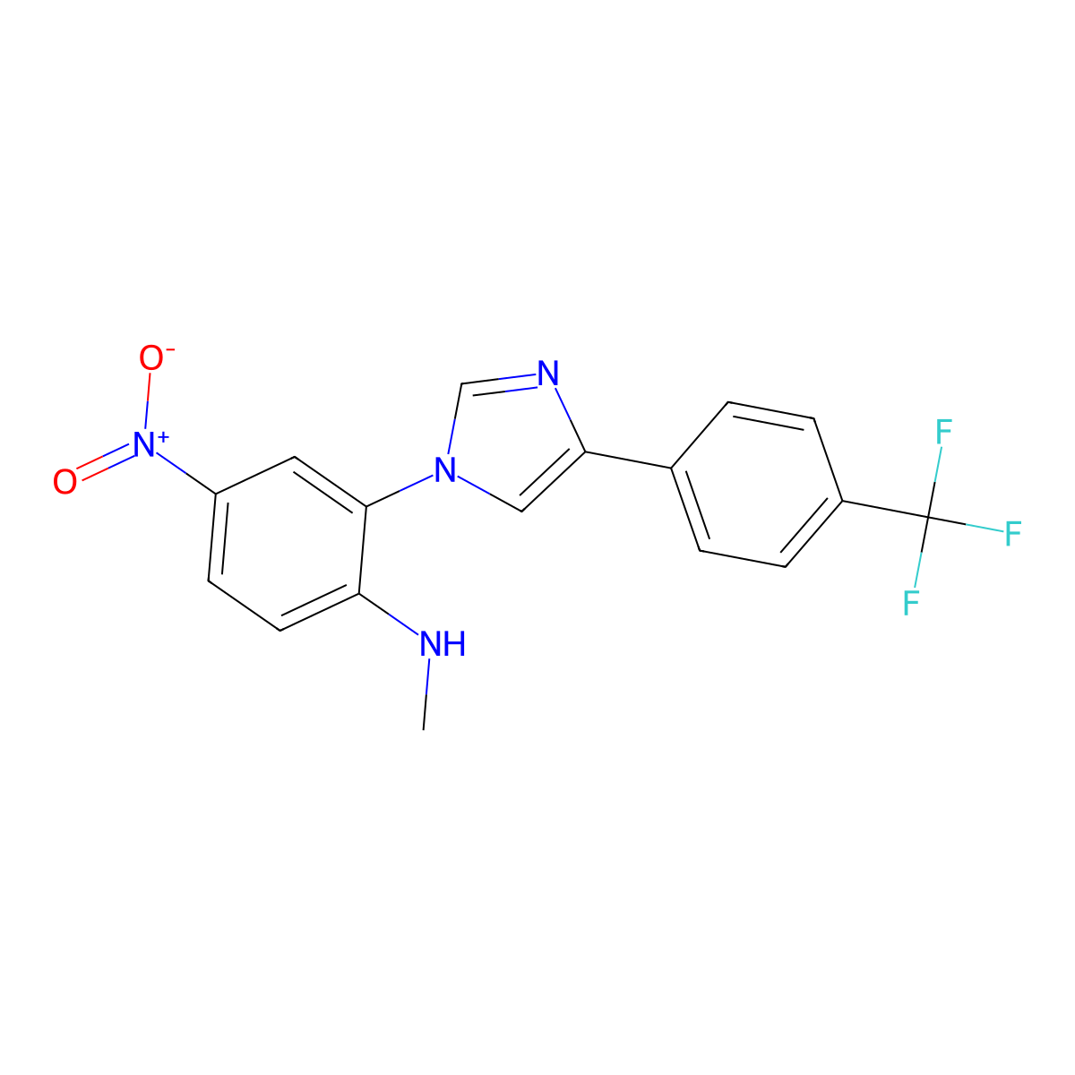 N-methyl-4-nitro-2-(4-(4-(trifluoromethyl)phenyl)-1H-imidazol-1-yl)aniline molecular structure, CAS 1821387-73-8