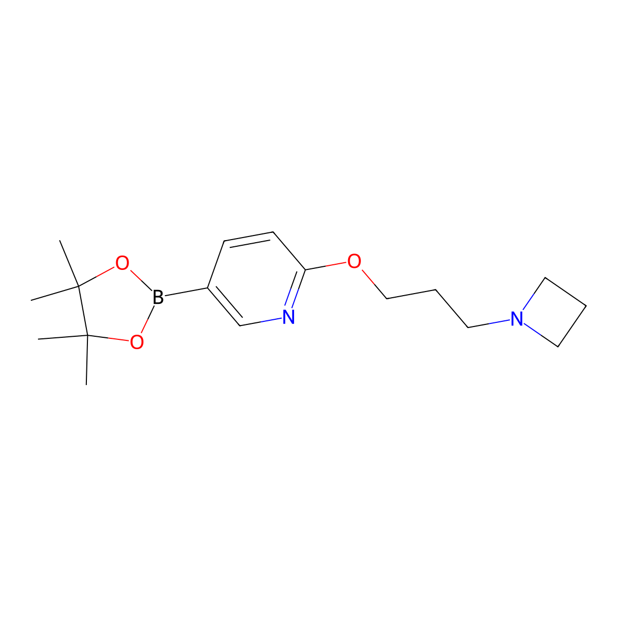 2-[3-(1-Azetidinyl)propoxy]-5-(4,4,5,5-tetramethyl-1,3,2-dioxaborolan-2-yl)pyridine molecular structure, CAS 1821429-74-6