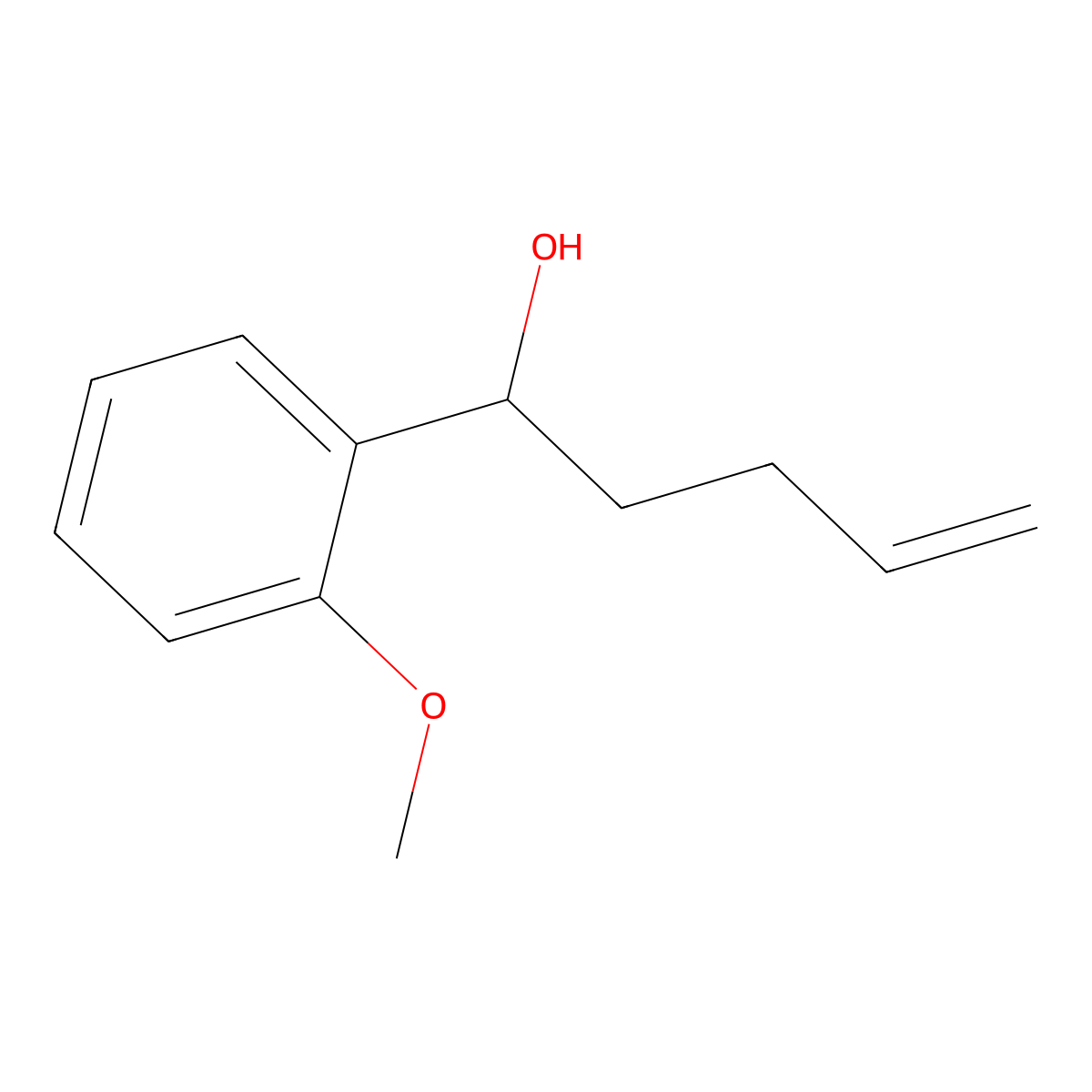 1-(2-Methoxyphenyl)pent-4-en-1-ol molecular structure, CAS 182143-10-8