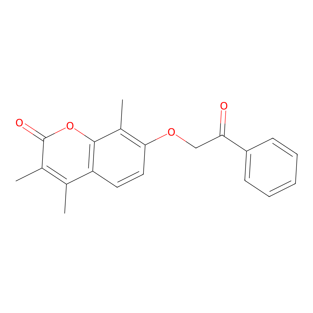 3,4,8-trimethyl-7-(2-oxo-2-phenylethoxy)-2H-chromen-2-one molecular structure, CAS 182146-04-9