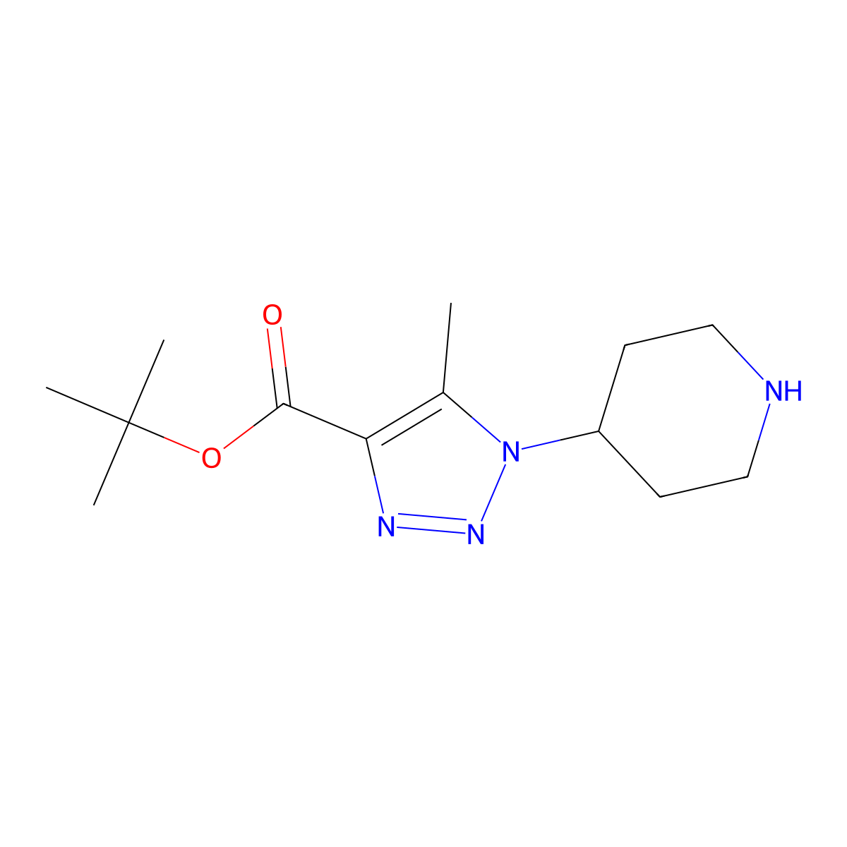 tert-butyl 5-methyl-1-(piperidin-4-yl)-1H-1,2,3-triazole-4-carboxylate molecular structure, CAS 1821461-96-4