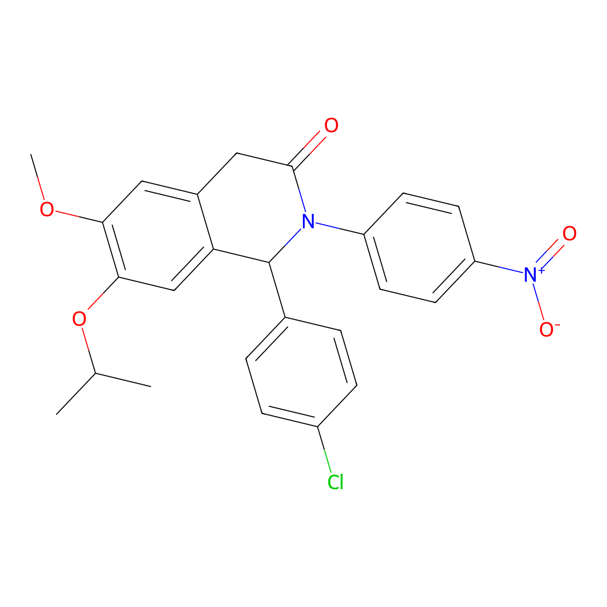 1-(4-chlorophenyl)-7-isopropoxy-6-methoxy-2-(4-nitrophenyl)-1,2-dihydroisoquinolin-3(4H)-one molecular structure, CAS 1821463-86-8
