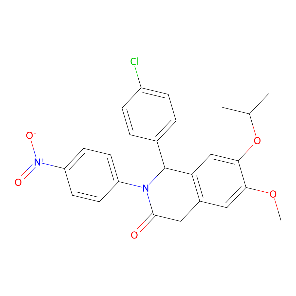 1-(4-chlorophenyl)-7-isopropoxy-6-methoxy-2-(4-nitrophenyl)-1,2-dihydroisoquinolin-3(4H)-one molecular structure, CAS 1821463-86-8
