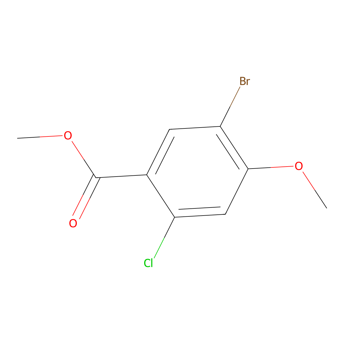 Methyl 5-bromo-2-chloro-4-methoxybenzoate molecular structure, CAS 1821493-72-4