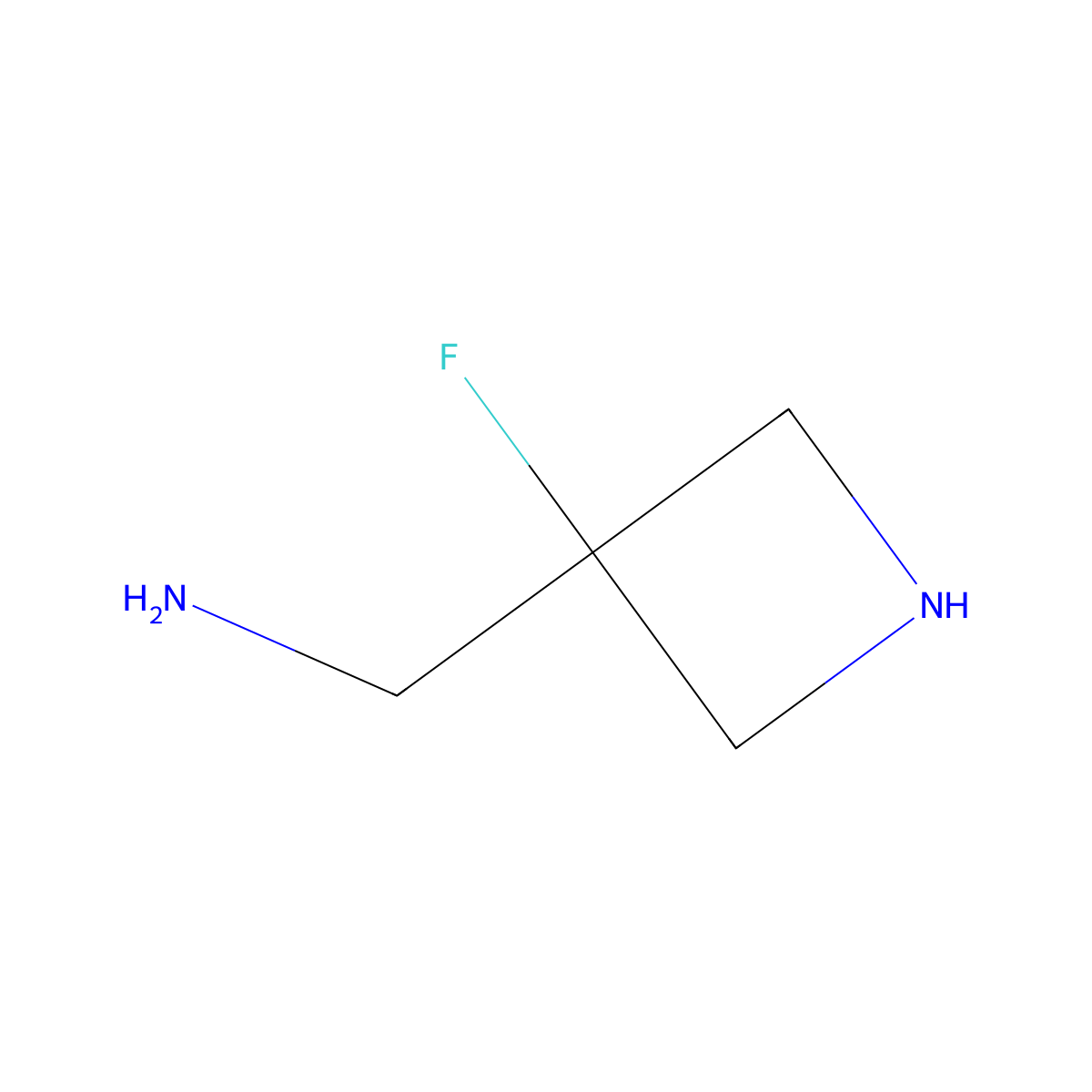 (3-Fluoroazetidin-3-yl)methanamine molecular structure, CAS 1821494-00-1