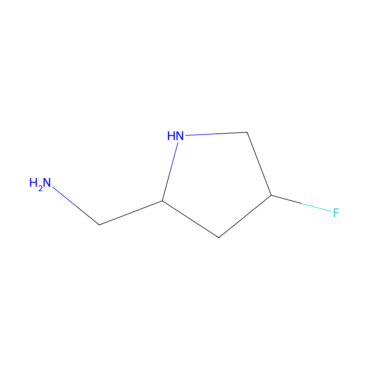 [(2S,4S)-4-fluoropyrrolidin-2-yl]methanamine molecular structure, CAS 1821494-07-8