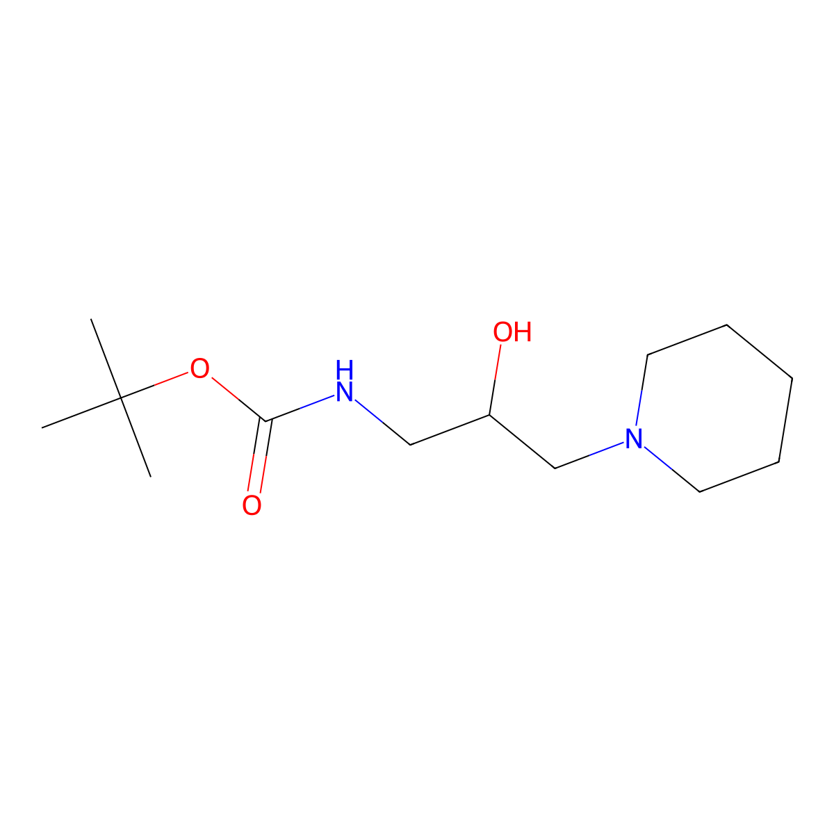 tert-butyl N-[(2S)-2-hydroxy-3-(piperidin-1-yl)propyl]carbamate molecular structure, CAS 1821496-66-5