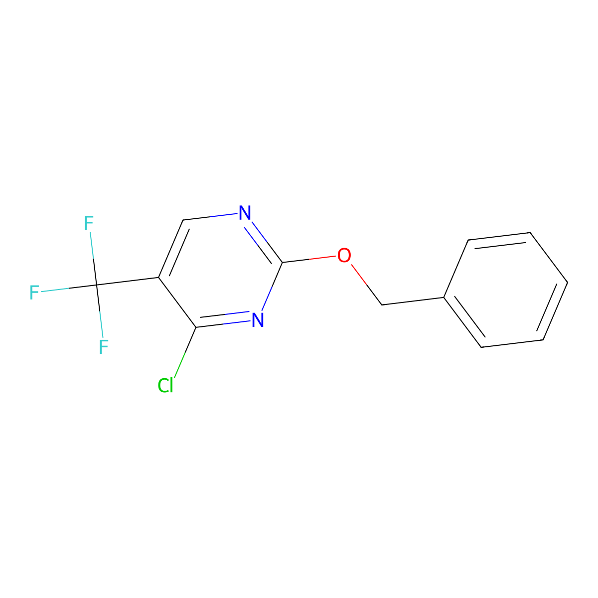 2-Benzyloxy-4-chloro-5-(trifluoromethyl)pyrimidine molecular structure, CAS 1821504-67-9