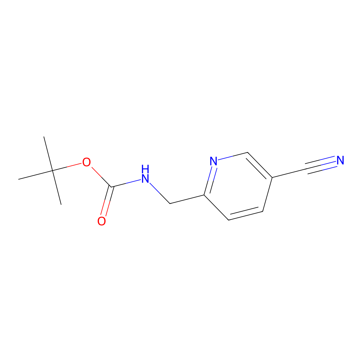 tert-butyl N-[(5-cyanopyridin-2-yl)methyl]carbamate molecular structure, CAS 182159-69-9