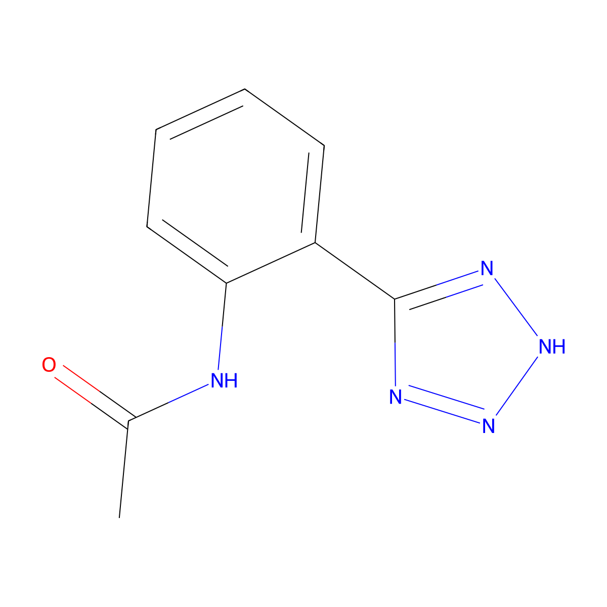 N-[2-(2H-Tetrazol-5-yl)phenyl]acetamide molecular structure, CAS 18216-40-5