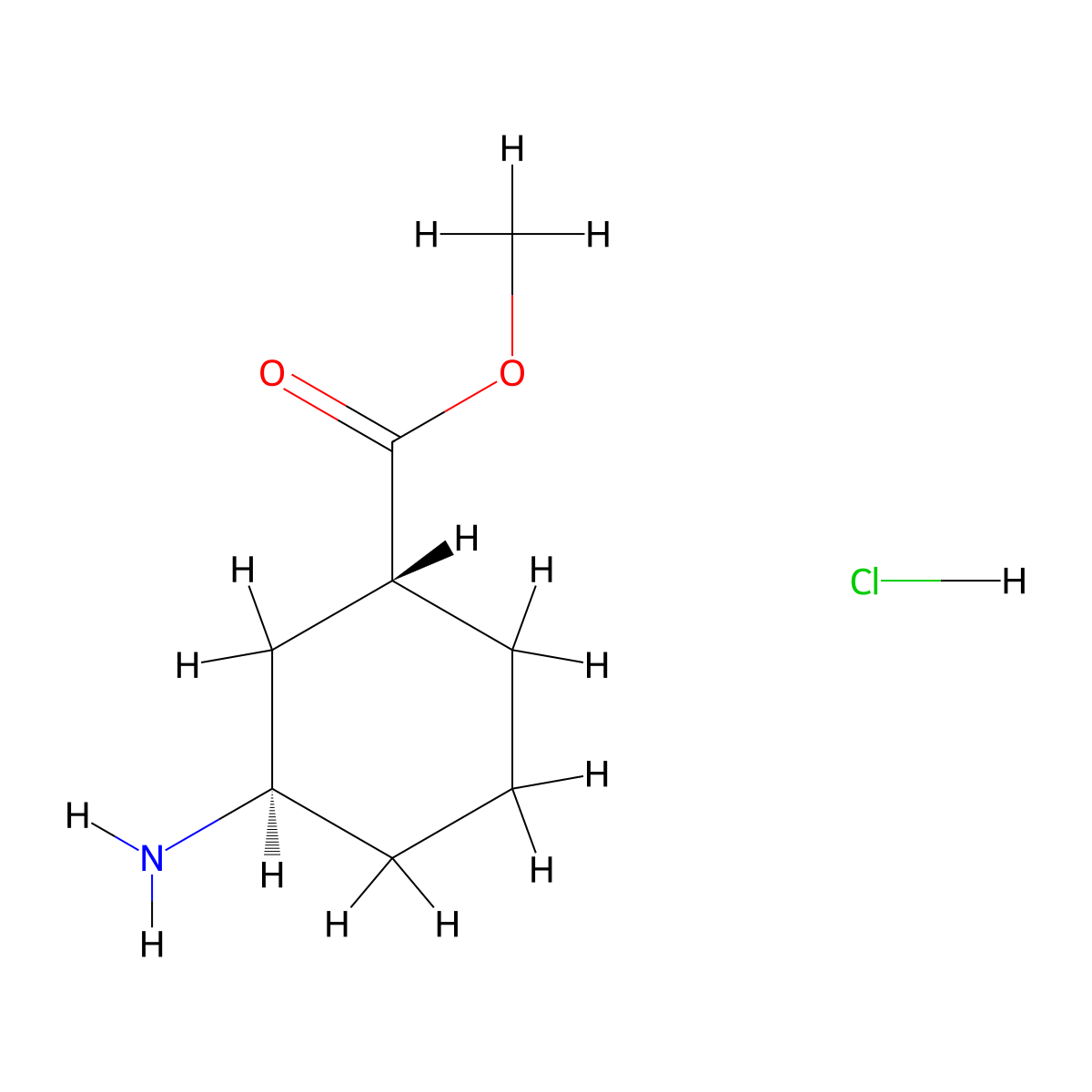 methyl (1R,3R)-3-aminocyclohexane-1-carboxylate hydrochloride molecular structure, CAS 1821656-07-8