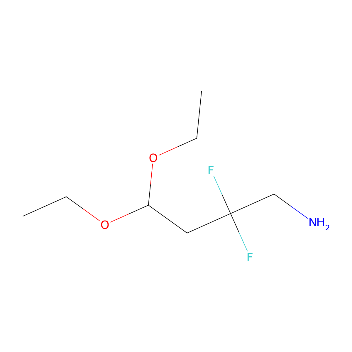 4,4-Diethoxy-2,2-difluorobutan-1-amine molecular structure, CAS 1821670-11-4