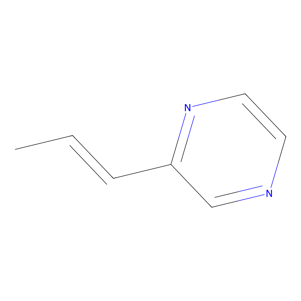 2-[(1E)-prop-1-en-1-yl]pyrazine molecular structure, CAS 18217-80-6