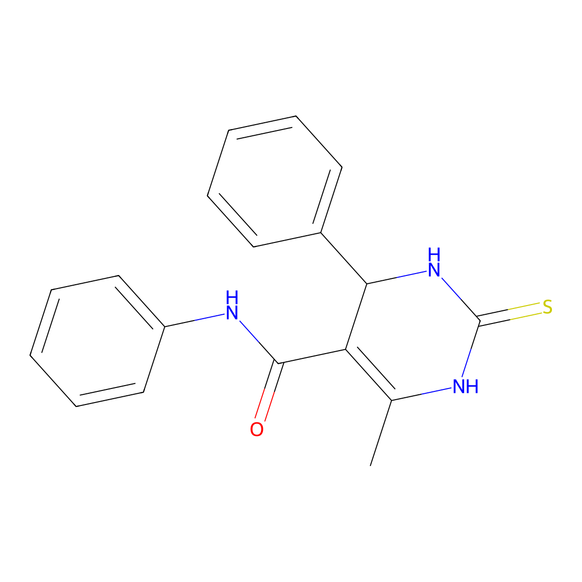 4-methyl-N,6-diphenyl-2-sulfanyl-1,6-dihydropyrimidine-5-carboxamide molecular structure, CAS 182170-90-7