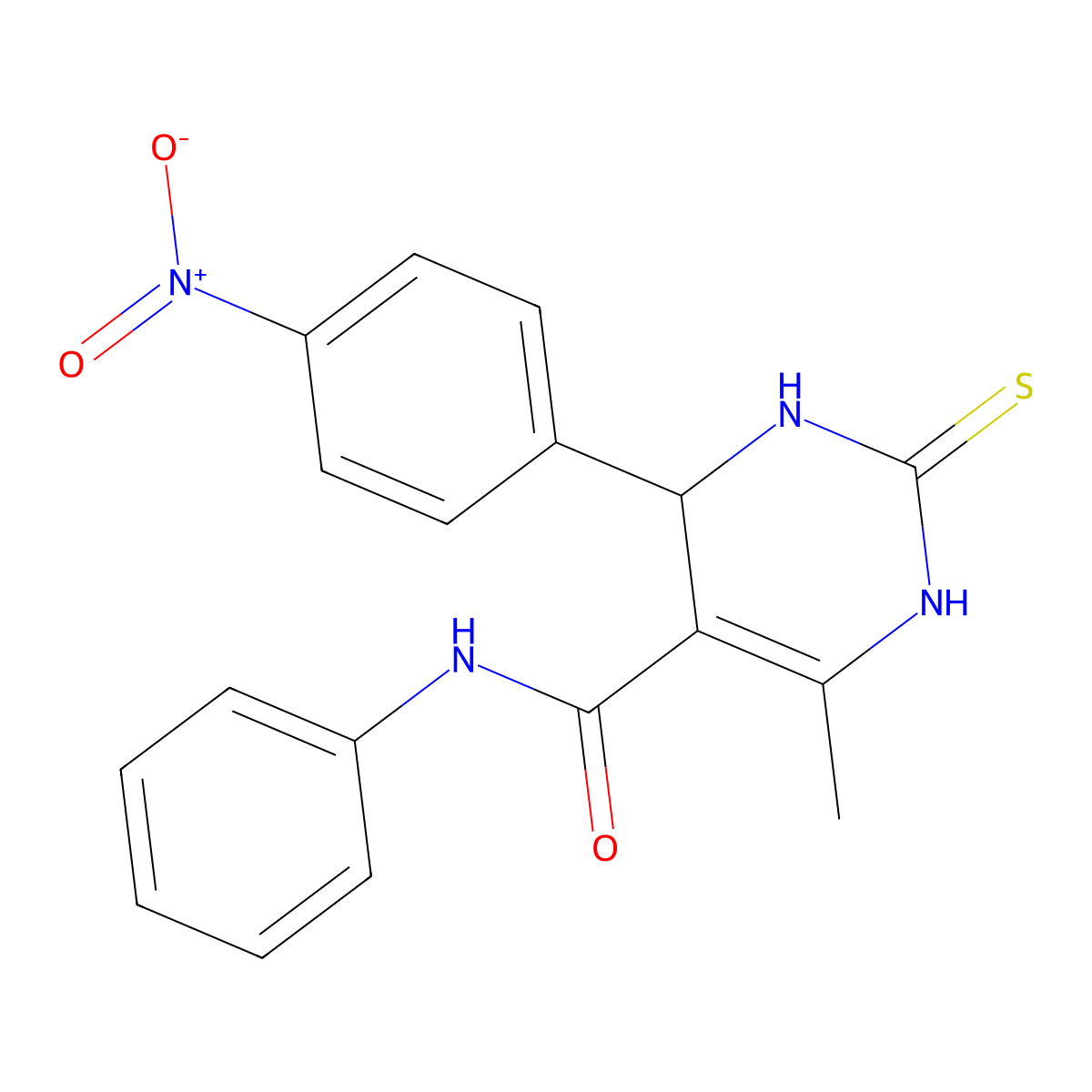 4-methyl-6-(4-nitrophenyl)-N-phenyl-2-sulfanyl-1,6-dihydropyrimidine-5-carboxamide molecular structure, CAS 182170-96-3