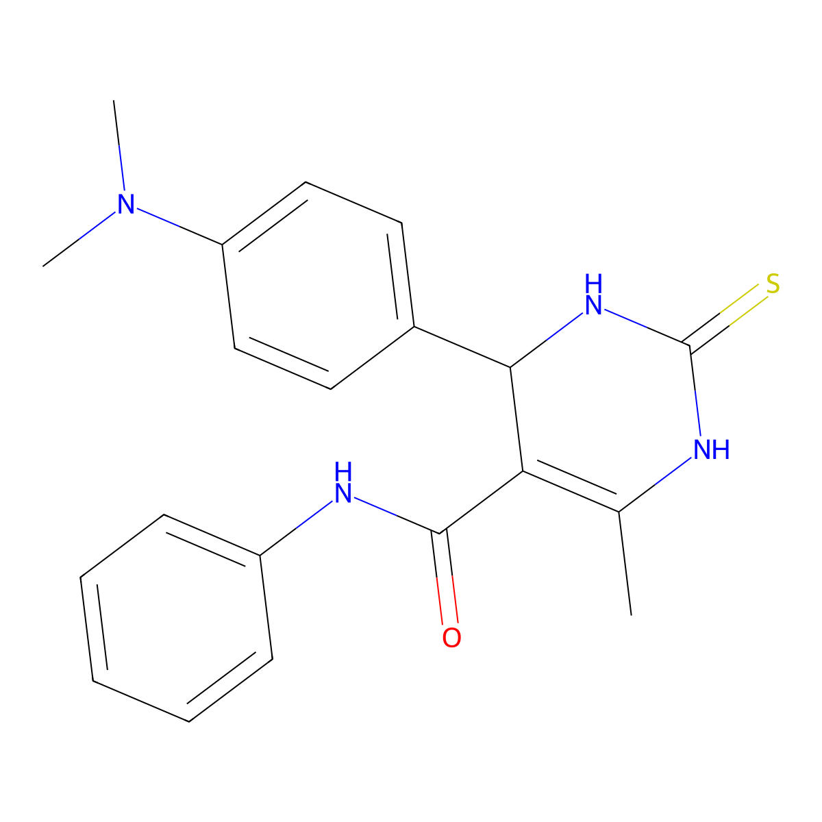 4-[4-(dimethylamino)phenyl]-6-methyl-N-phenyl-2-thioxo-1,2,3,4-tetrahydro-5-pyrimidinecarboxamide molecular structure, CAS 182170-98-5