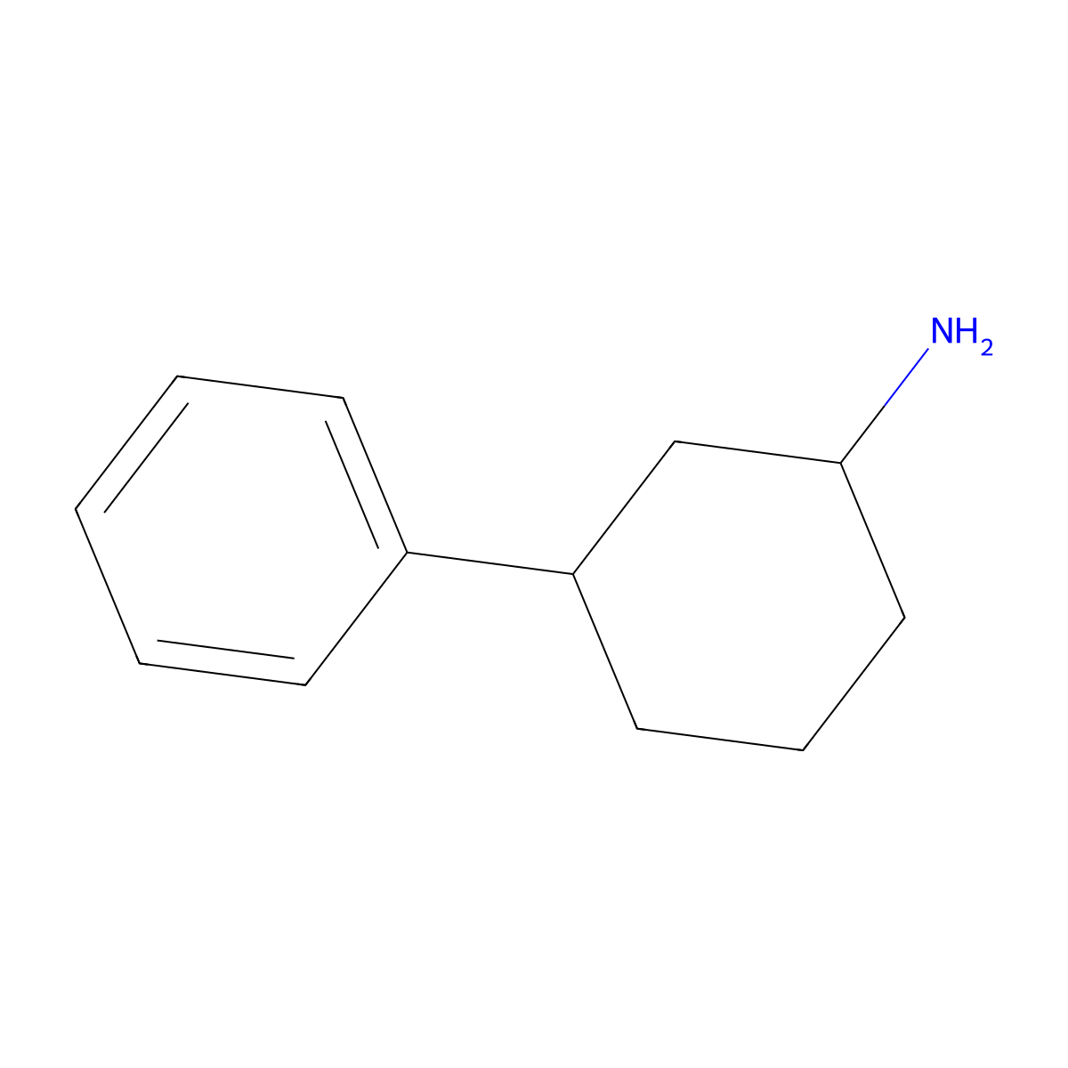 (1R,3S)-3-phenylcyclohexan-1-amine molecular structure, CAS 1821705-74-1