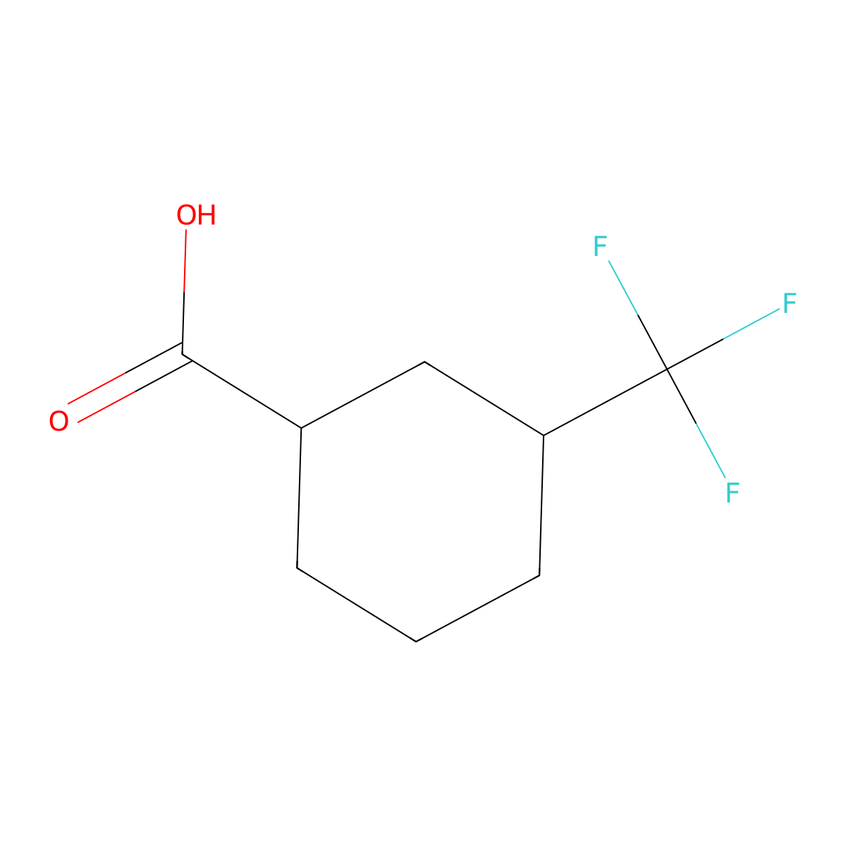 (1S,3R)-3-Trifluoromethyl-cyclohexanecarboxylic acid molecular structure, CAS 1821707-08-7
