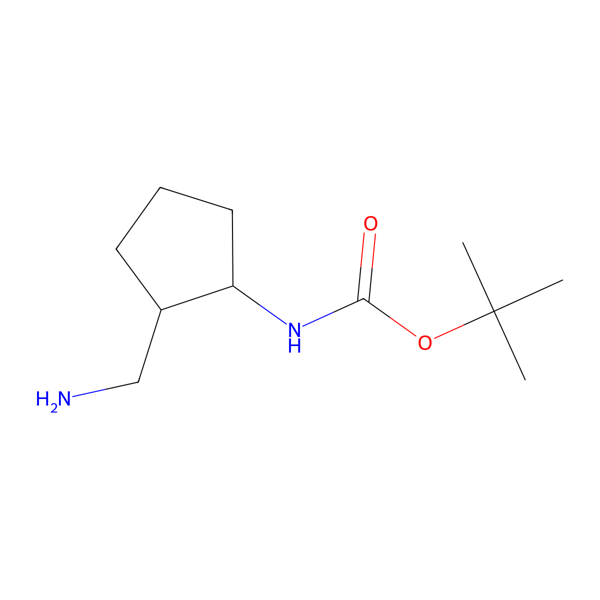 tert-butyl ((1S,2S)-2-(aminomethyl)cyclopentyl)carbamate molecular structure, CAS 1821707-84-9