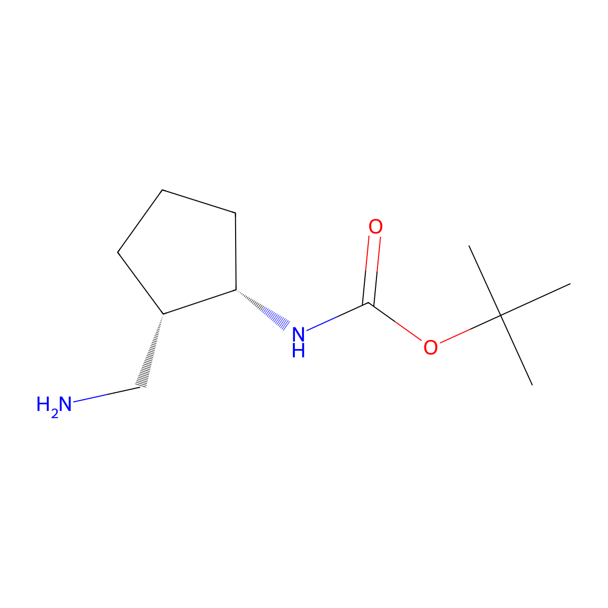 tert-butyl ((1S,2S)-2-(aminomethyl)cyclopentyl)carbamate molecular structure, CAS 1821707-84-9