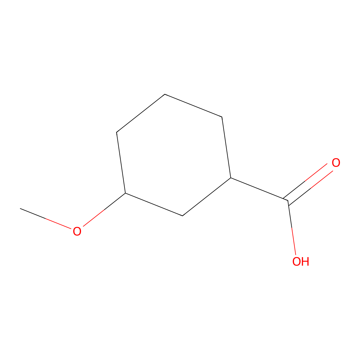 (1R,3R)-3-Methoxycyclohexane-1-carboxylic acid molecular structure, CAS 1821708-65-9
