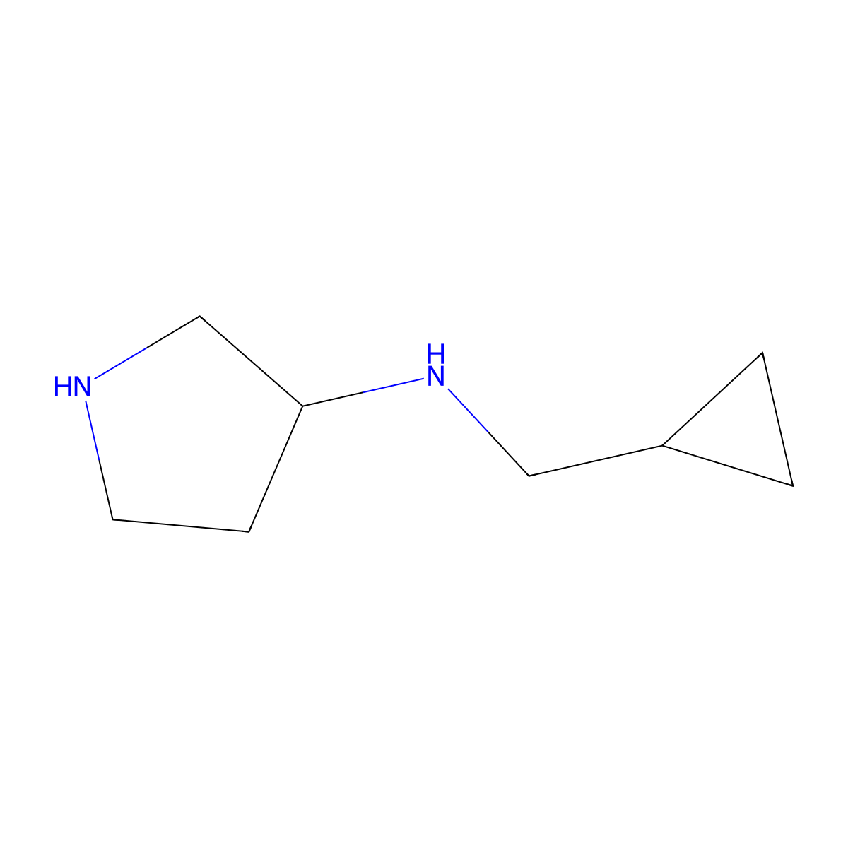 (3S)-N-(cyclopropylmethyl)pyrrolidin-3-amine molecular structure, CAS 1821709-38-9