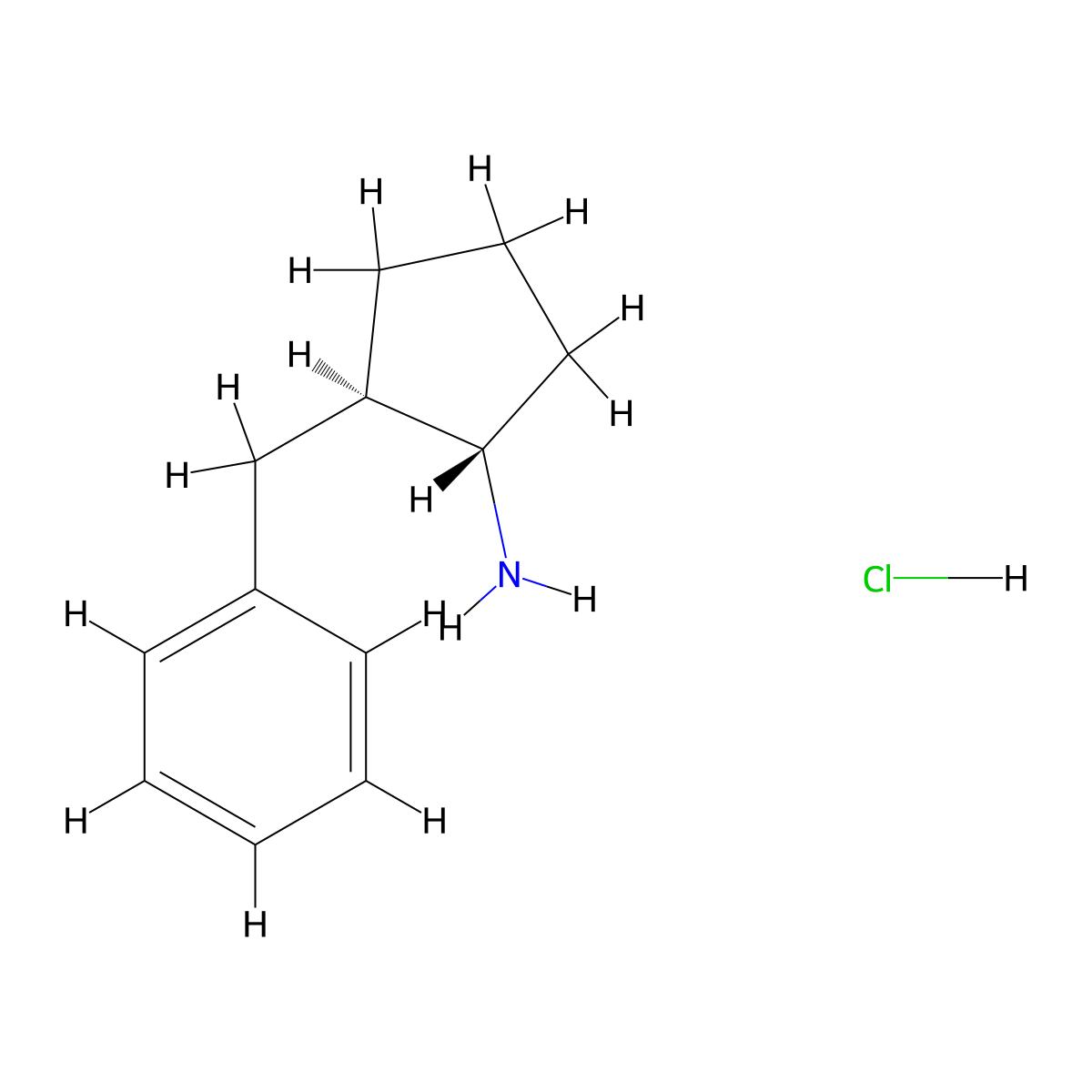 (1S,2R)-2-benzylcyclopentan-1-amine hydrochloride molecular structure, CAS 1821710-18-2