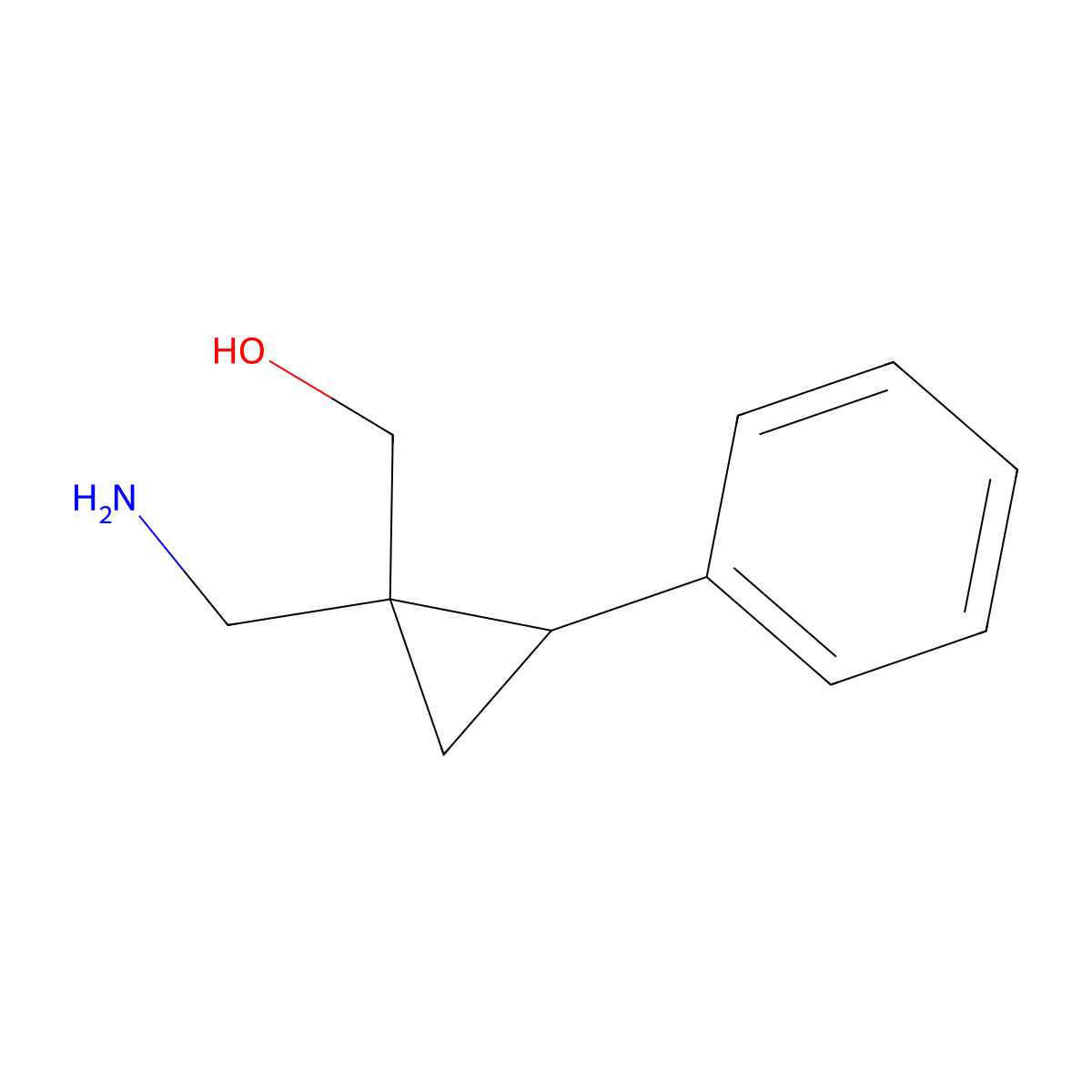 rac-[(1R,2S)-1-(aminomethyl)-2-phenylcyclopropyl]methanol molecular structure, CAS 1821713-88-5
