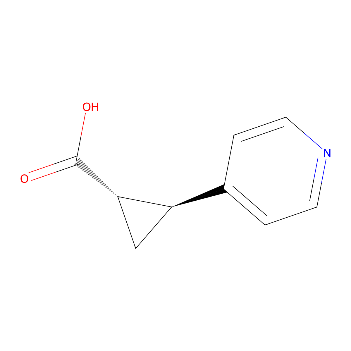 trans-2-(Pyridin-4-YL)cyclopropanecarboxylic acid molecular structure, CAS 1821719-41-8