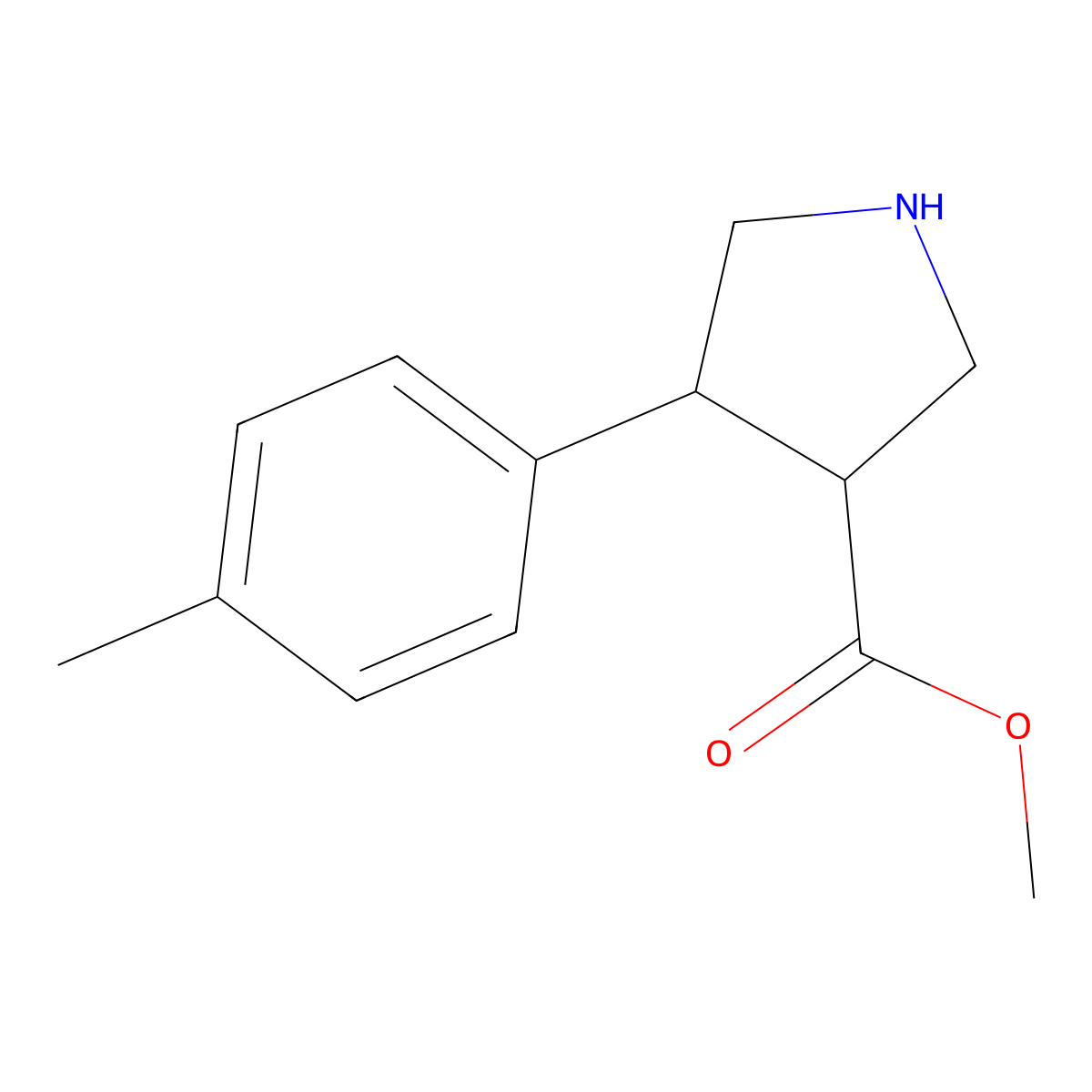 (3R,4S)-Methyl 4-(p-tolyl)pyrrolidine-3-carboxylate molecular structure, CAS 1821732-83-5